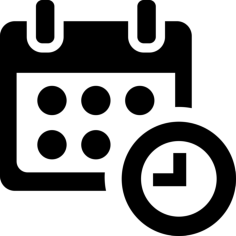Calendar And Clock Time Administration And Organization Tools Symbol Stencil Svg Design File, Free Vectors File